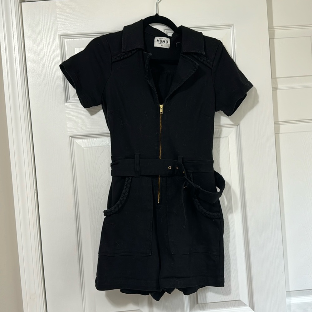 Show me your mumu black denim romper